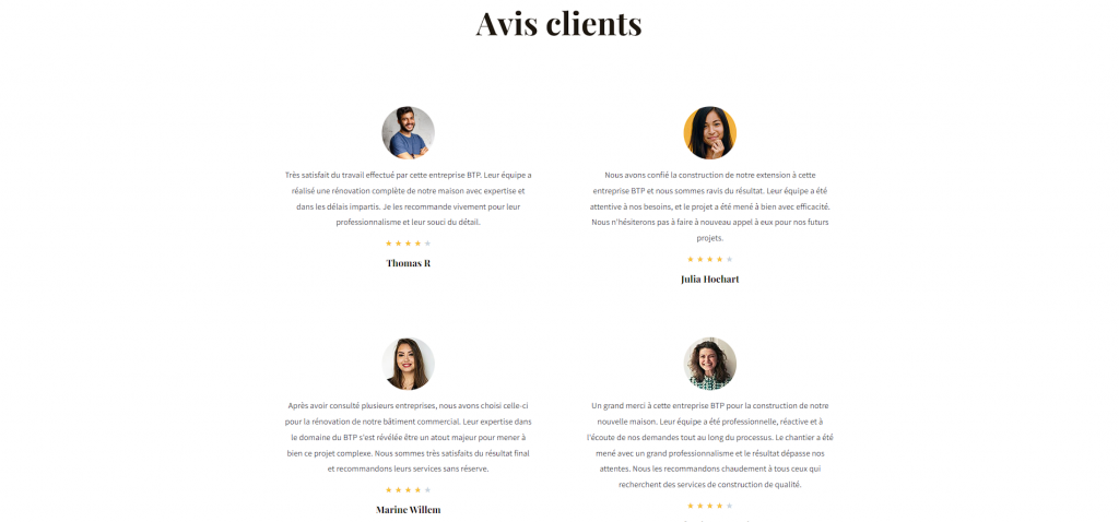Accueil – Avis client